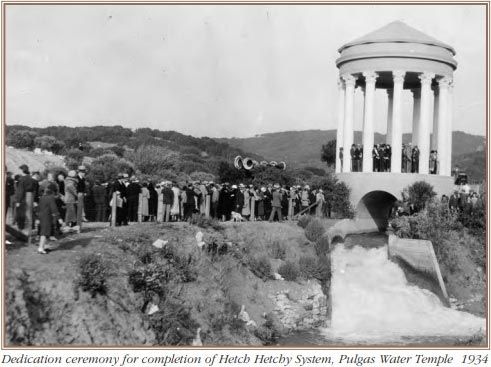 Hetch Hetchy water system dedication ceremony at Pulgas Water Temple, circa 1934