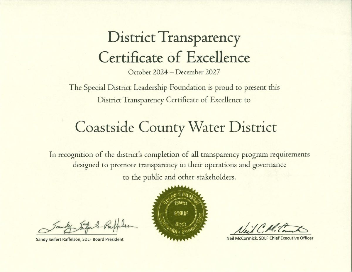 District Transparency Certificate of Excellence